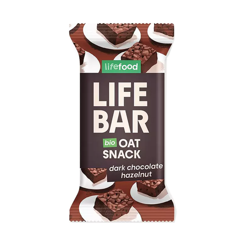 Lifefood Lifebar Hafersnack dunkle Schokolade Haselnuss Riegel 40 g