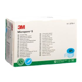 3M MICROPORE Silikonrollenpflaster 2.5cmx5m 12 Stück