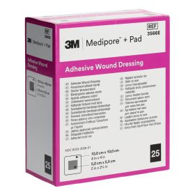 3M Medipore+Pad 10 x 10 cm Wundkissen 5 x 5.5 cm 25 Stück