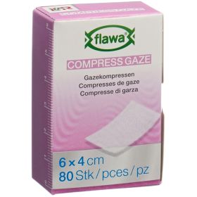 Flawa Gazekompressen geschnitten 4 x 6 cm 80 Stück