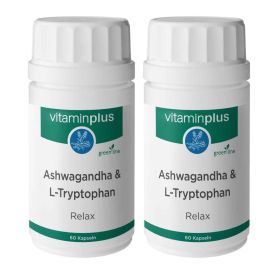 Vitaminplus Ashwagandha L-Tryptophan Relax Kapseln 2x 60 Stück