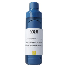 YOS Wasserflasche Blau 375 ml mit Wochendispender