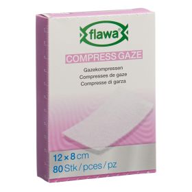 Flawa Gazekompressen geschnitten 8 x 12 cm 80 Stück