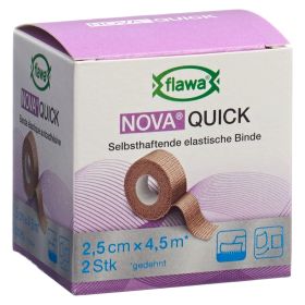 Flawa Nova Quick kohäsive Reissbinde 8 cm x 4.5 m hautfarbe